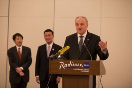 Moldovan president attends ceremony of inauguration of Japanese embassy