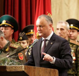 Președintele Republicii Moldova, Igor Dodon, a participat la adunarea solemnă a veteranilor Forțelor Armate și organelor de drept - GLORIA, dedicată Zilei Apărătorului Patriei
