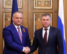 Igor Dodon a avut o întrevedere cu președintele Dumei de Stat a Adunării Federale a Federației Ruse   