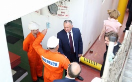 Președintele Igor Dodon a efectuat o vizită la Portul Internațional Liber Giurgiulești