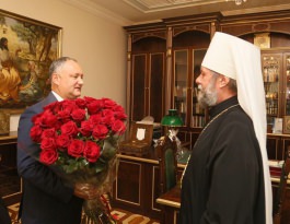 Președintele Republicii Moldova, Igor Dodon l-a felicitat pe Înaltpreasfințitul Vladimir, Mitropolit al Chișinăului și al Întregii Moldove