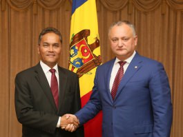 Moldova president had a meeting with the Ambassador of the Republic of Indonesia to the Republic of Moldova, with the residence in Bucharest, Mr. Diar Nurbintoro