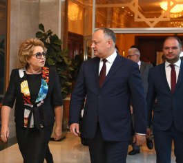 President of the country Igor Dodon held a meeting with Chairwoman of the Federation Council, Valentina Matvienko