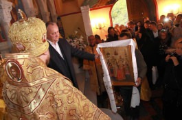 Igor Dodon a asistat la Sfînta Liturghie oficiată la Biserica ortoxă "Sfînta Marea Muceniţă Ecaterina" de la Roma  