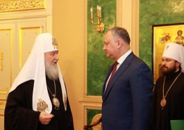 Президент Молдовы встретился со Святейшим Патриархом Московским и всея Руси Кириллом