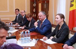 Igor Dodon a avut o întrevedere cu membrii Parlamentului European, care se află în vizită în Republica Moldova