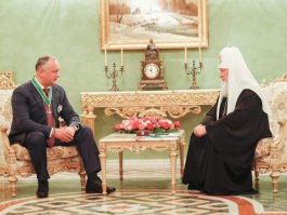 Igor Dodon a avut o întrevedere cu Sanctitatea Sa Kirill, Patriarhul Moscovei și al Întregii Rusii