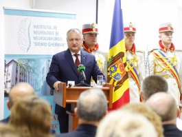 The head of state made a visit to the Institute of Neurology and Neurosurgery in Chișinău