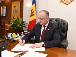Президент Республики Молдова в срочном порядке промульгировал социально значимые законы