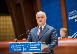 Igor Dodon a rostit un discurs la sesiunea ordinară a Adunării Parlamentare a Consiliului Europei