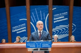 Igor Dodon a rostit un discurs la sesiunea ordinară a Adunării Parlamentare a Consiliului Europei