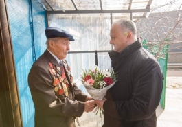 Șeful statului a vizitat unicul veteran de război rămas în viață în satul Doroțcaia