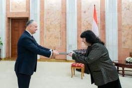 Președintele Igor Dodon a primit scrisorile de acreditare de la noul ambasador al Austriei