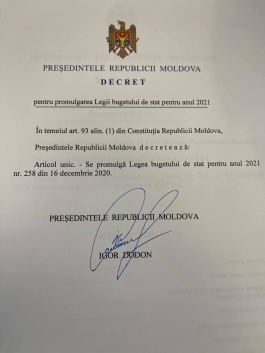 Президент Республики Молдова промульгировал два важных закона
