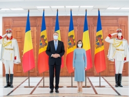 Președintele Republicii Moldova, Maia Sandu, l-a întâmpinat la Chișinău pe Președintele României, Klaus Iohannis
