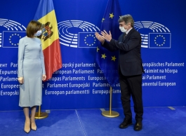 Președintele Republicii Moldova, Maia Sandu, a avut o întrevedere cu Președintele Parlamentului European, David Sassoli