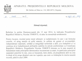 Moldovan presidency answers to Communist faction’s petition to head of state