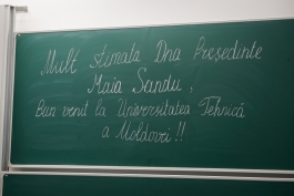 Президент Республики Молдова Майя Санду встретилась с преподавателями и студентами Технического университета Молдовы