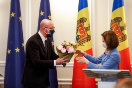 Președintele Maia Sandu s-a întâlnit cu Președintele Consiliului European, Charles Michel