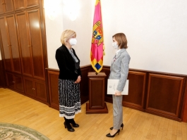 Președintele Maia Sandu a avut o întrevedere de rămas bun cu Ambasadoarea Italiei în țara noastră, Valeria Biagiotti