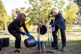 Президенты Майя Санду и Франк-Вальтер Штайнмайер продолжили традицию Президентуры и высадили деревья в Ботаническом саду