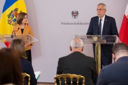 Заявление для прессы Президента Республики Молдова Майи Санду после встречи с Федеральным президентом Австрийской Республики Александром Ван дер Белленом
