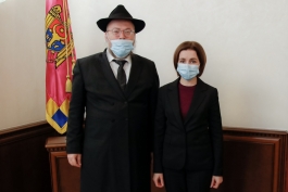 Глава государства побеседовала с раввином общины «Хабад Любавич» Молдовы 