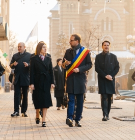Președinta Maia Sandu, în vizită în România: „Ce vedem la Timișoara, vrem și pentru Republica Moldova”