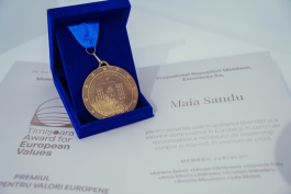 Президент Майя Санду на торжественном вручении премии «Тимишоара за европейские ценности»: «Это выражение признательности всем гражданам Республики Молдовы, которые защищают свое право жить в условиях свободы, мира и демократии»