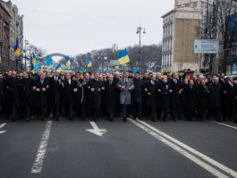 President Nicolae Timofti participates in March of Dignity in Kiev
